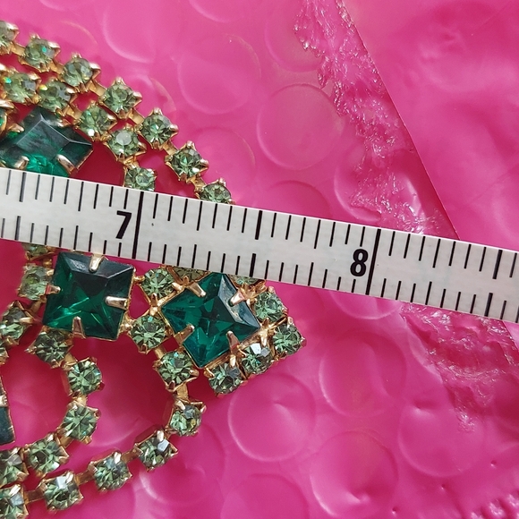 Vintage green rhinestone choker - Picture 6 of 8